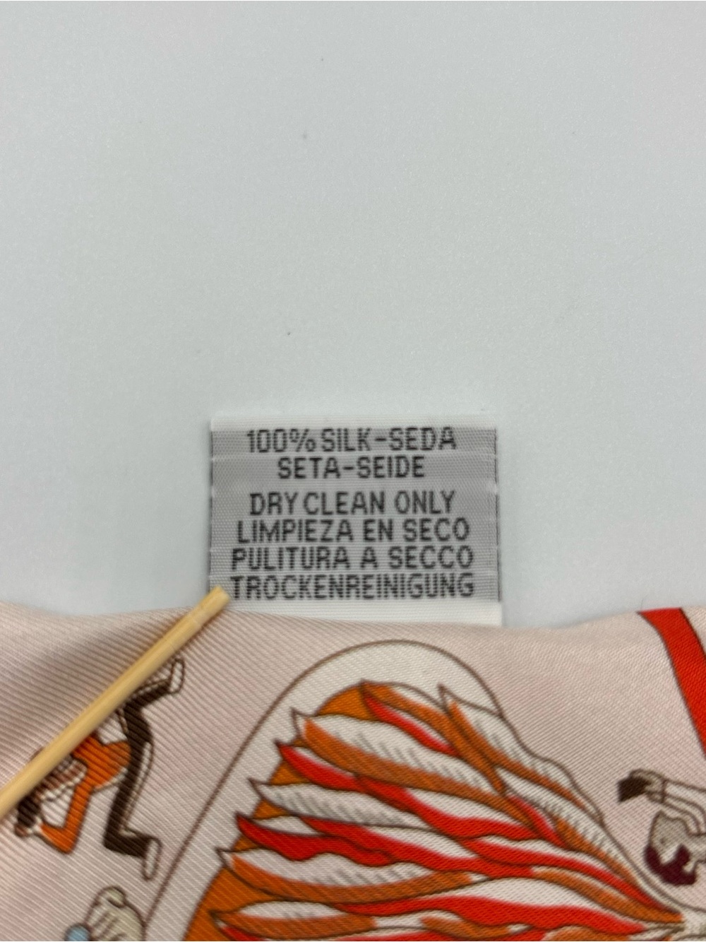 Hermes Splash Park Twilly Scarf Orange White Blue Multicolor Skinny Ribbon Wrap - Picture 6 of 6